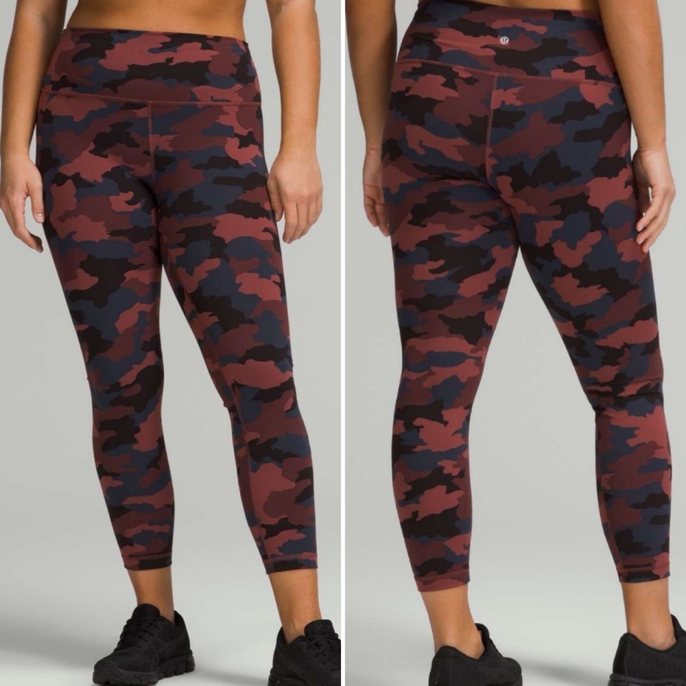 Lululemon Wunder Train High-Rise Tights Heritage 365 Camo Smoky Red Night Sea 16